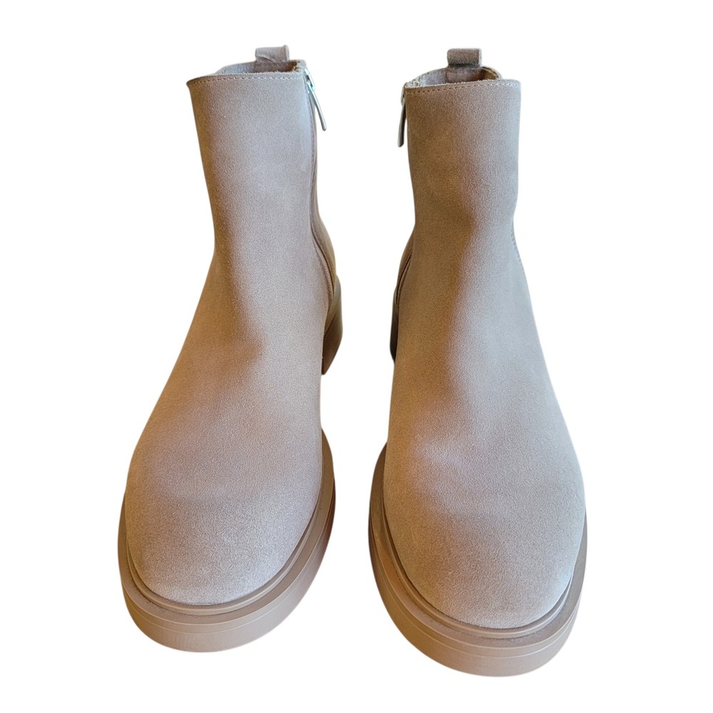 NWOB La Canadienne Clyde Waterproof Suede Boots 10 M Taupe Lug Sole Retail $625